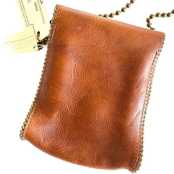 Leatherock  Semi Precious Stone Leather Crossbody Swarovski Elements Brown HE31 - Picture 2 of 16